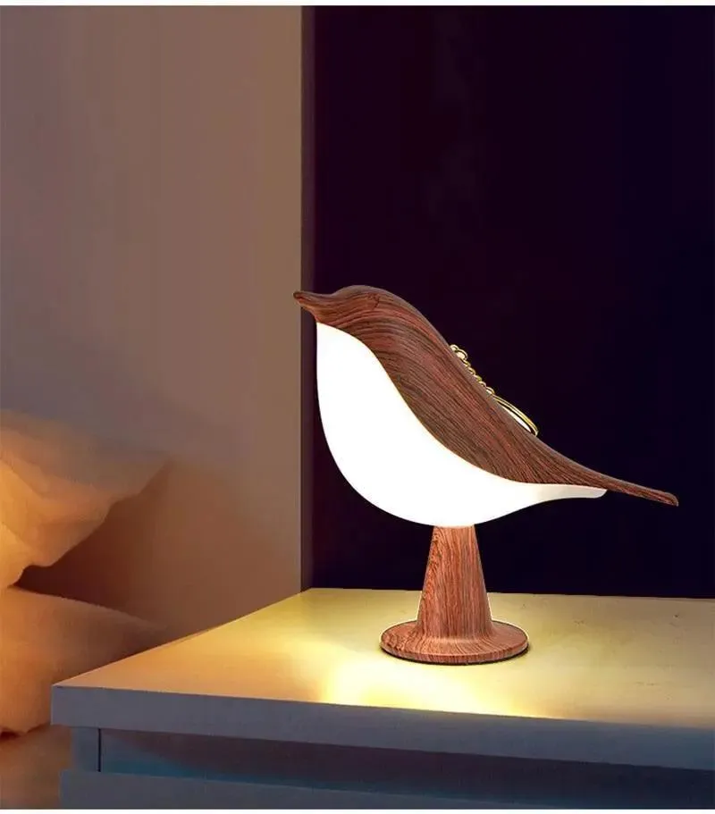 Lampe LED Oiseau En Bois