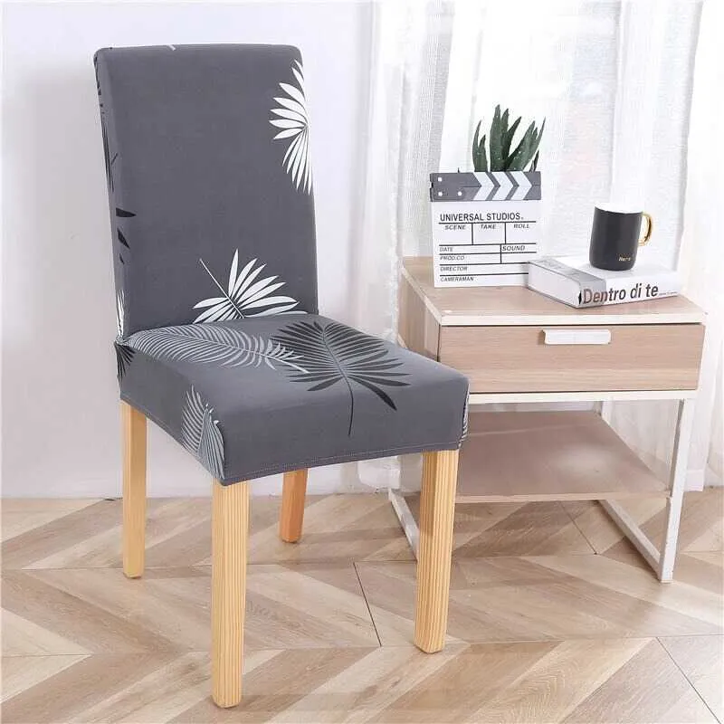 Housse de Chaise Extensible Motif Plume - Design Moderne & Ajustement Parfait
