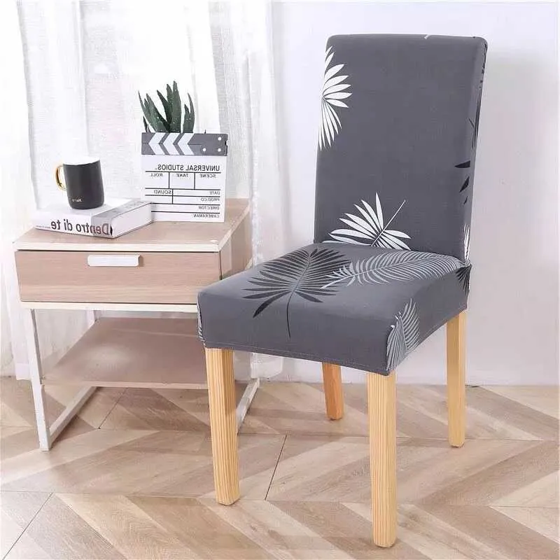 Housse de Chaise Extensible Motif Plume - Design Moderne & Ajustement Parfait