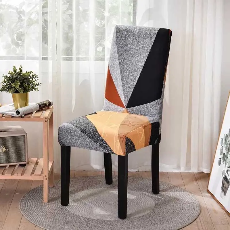 Housse de Chaise Extensible Design Géométrique - Moderne & Universelle pour Salle à Manger