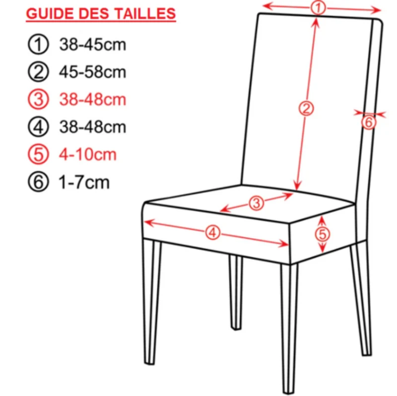 Housse de Chaise Extensible à Motifs Modernes - Style Scandinave Gris Blanc
