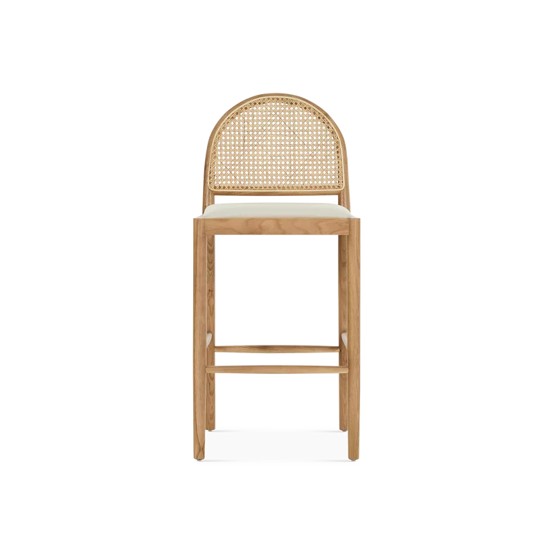 Kara - Natural Wood and Wicker Stool