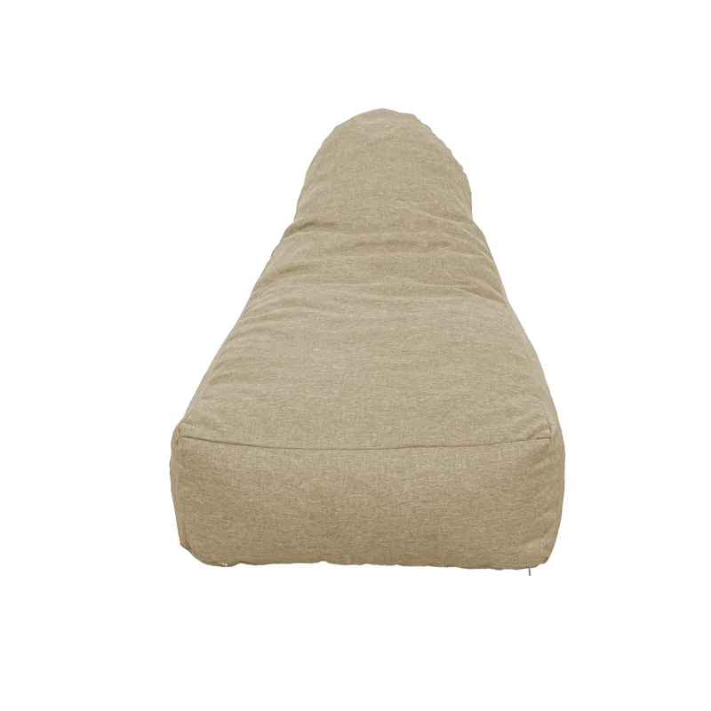 Fauteuil Pouf XXL 120x90 Beige - Tissu Effet Lin & Mousse (Confort Salon)