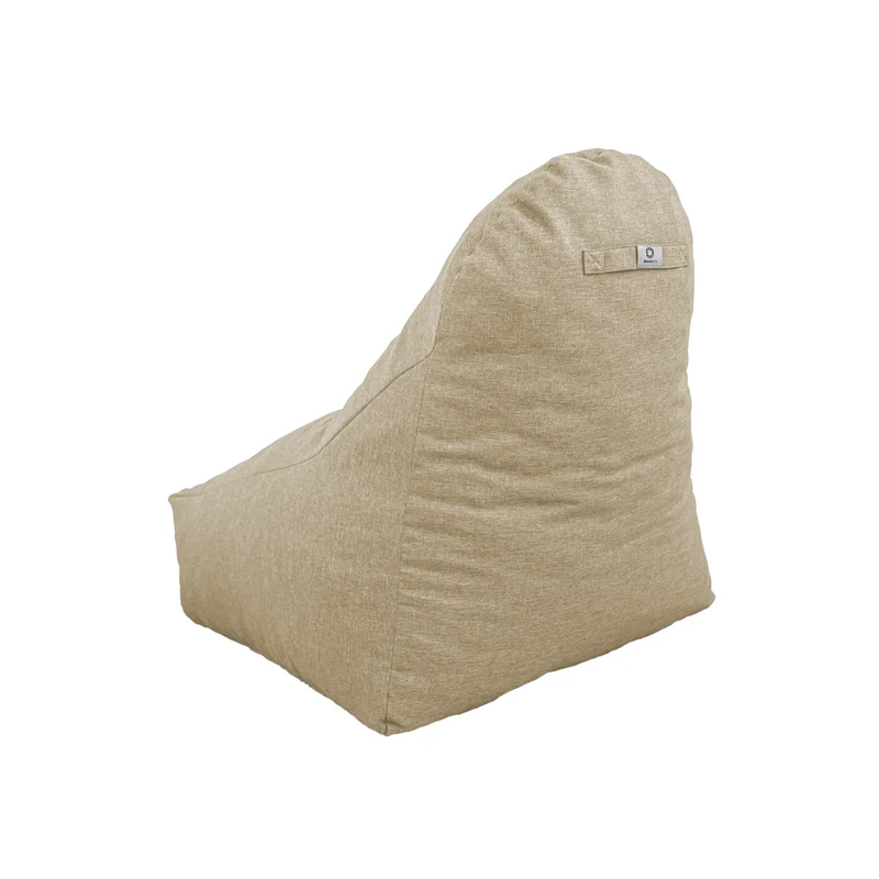 Fauteuil Pouf XXL 120x90 Beige - Tissu Effet Lin & Mousse (Confort Salon)
