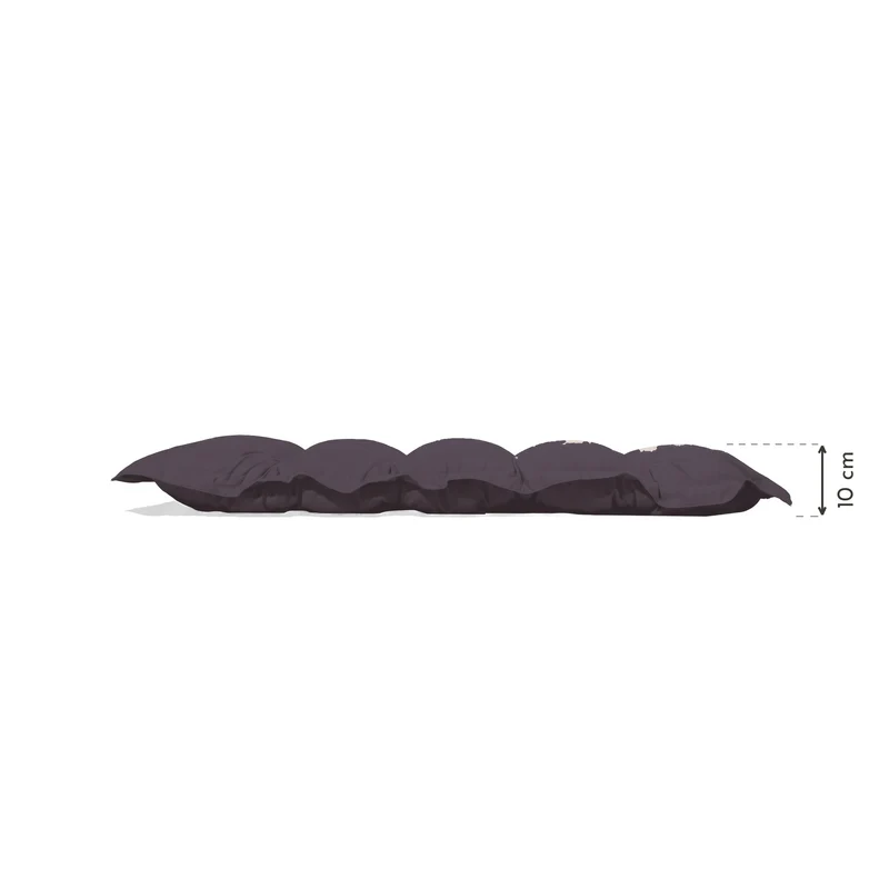 Coussin Banc & Sol Capitonné 120x60 Gris Carbone - Épais 10cm (Polyvalent)