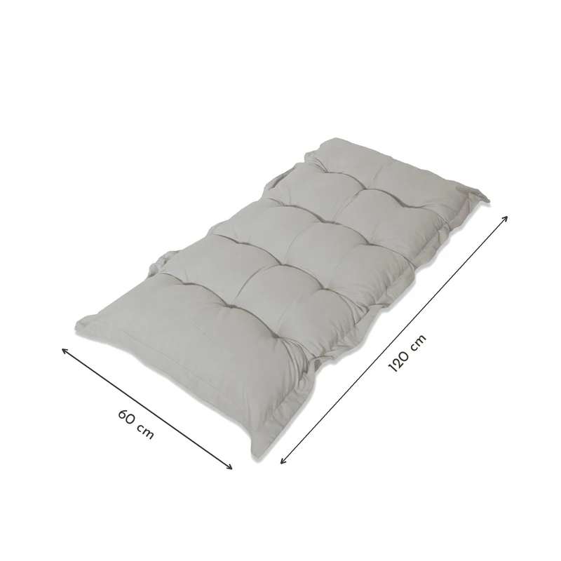 Coussin Banc & Sol Capitonné 120x60 Gris Galet - Épais 10cm (Polyvalent)