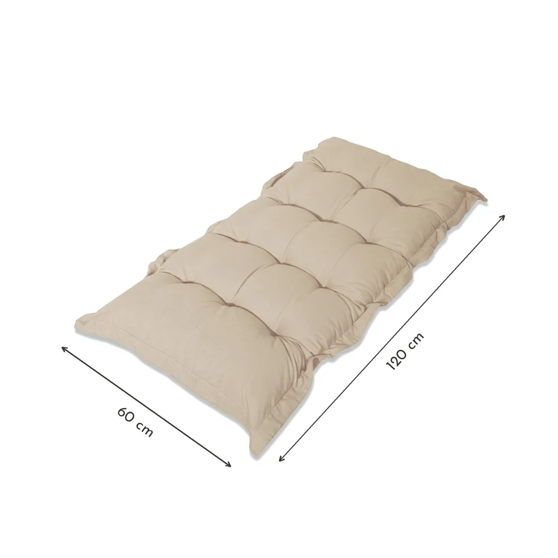 Coussin Banc & Sol Capitonné 120x60 Beige - Épais 10cm (Polyvalent)