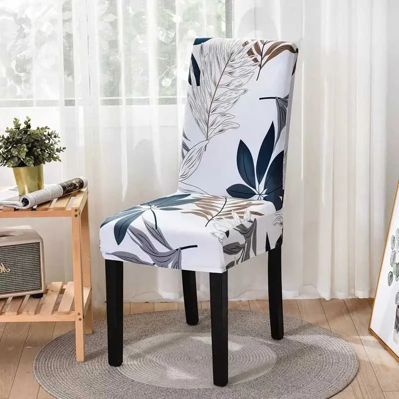 Housse de Chaise à Motifs Feuilles Tropical - Universelle, Moderne & Lavable