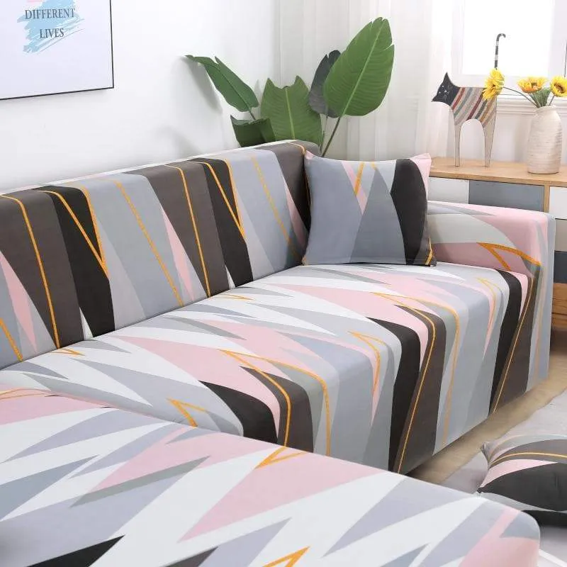 Housse de Canapé d'Angle Grey Stripes