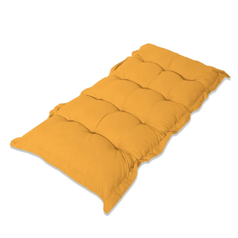 Coussin Banc & Sol Capitonné 120x60 Jaune Miel - Épais 10cm (Polyvalent)