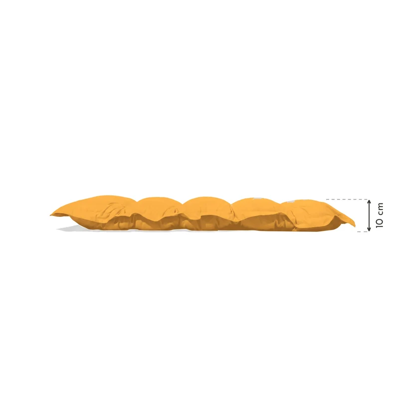 Coussin Banc & Sol Capitonné 120x60 Jaune Miel - Épais 10cm (Polyvalent)