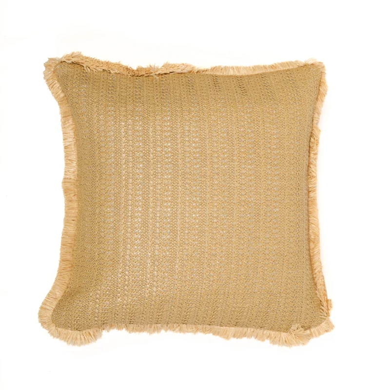 Housse de Coussin Effet Raphia Uni 45x45 - (Housse Seule - Déco Bohème)