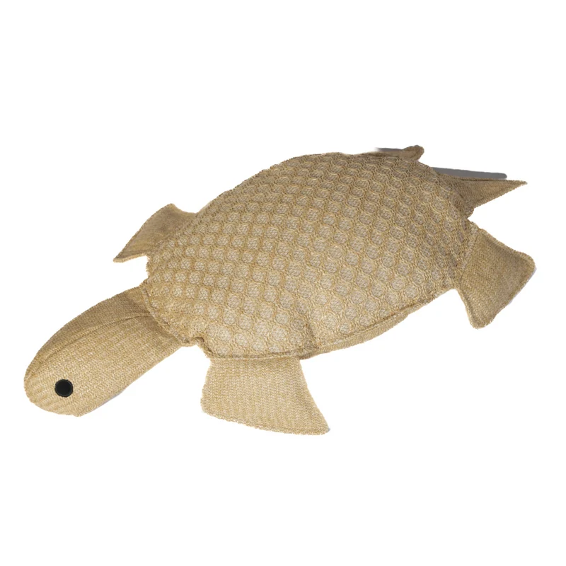 Coussin Tortue Effet Raphia 60x20 cm - Déco Bohème (Garni & Résistant)