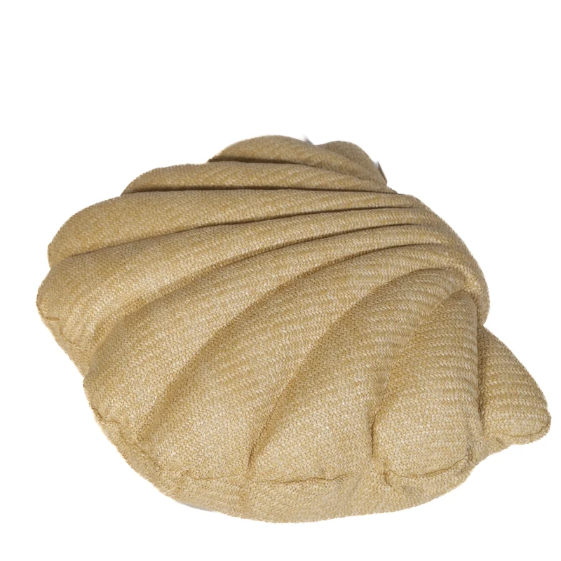 Coussin Coquillage Effet Raphia 45x45 cm - Déco Bohème (Garni & Résistant)