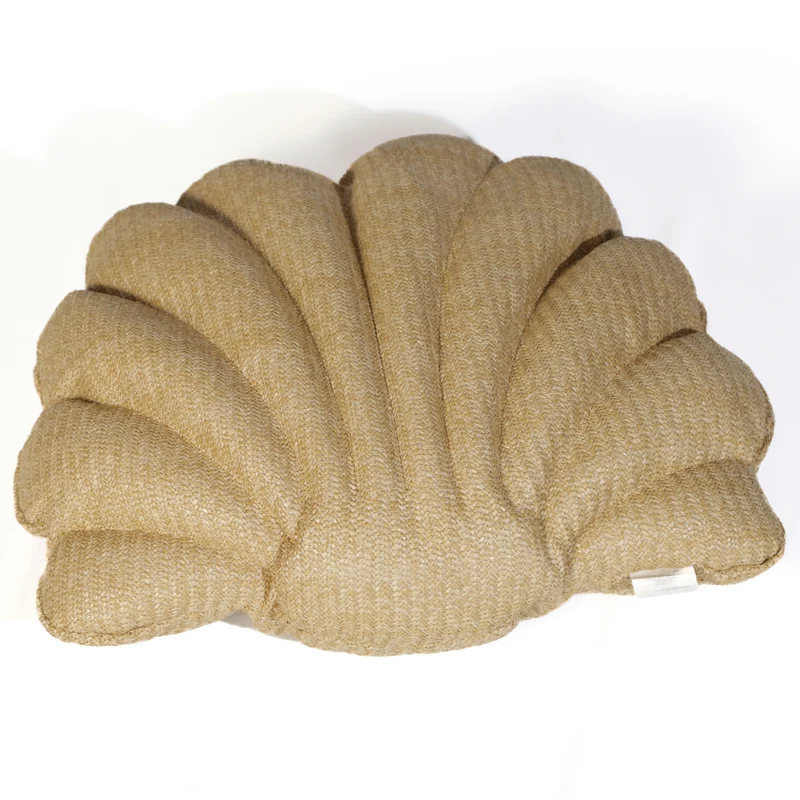 Coussin Coquillage Effet Raphia 45x45 cm - Déco Bohème (Garni & Résistant)