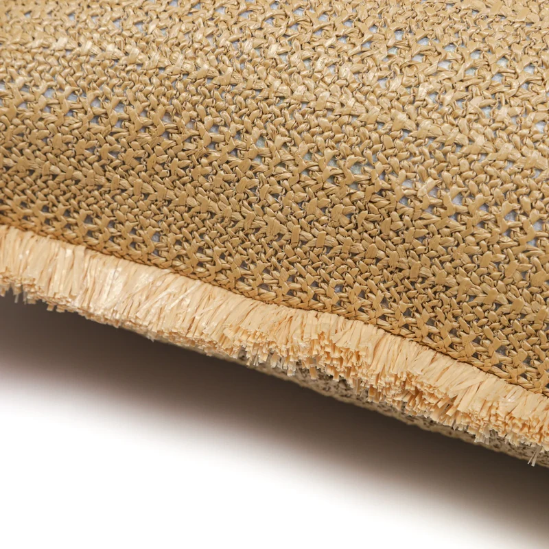 Housse de Coussin Effet Raphia À Bande 30x50 - (Housse Seule - Style Bohème)