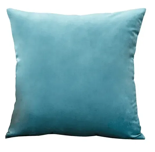2 Housses De Coussin En Velours Bleu ciel Extensibles 45X45cm