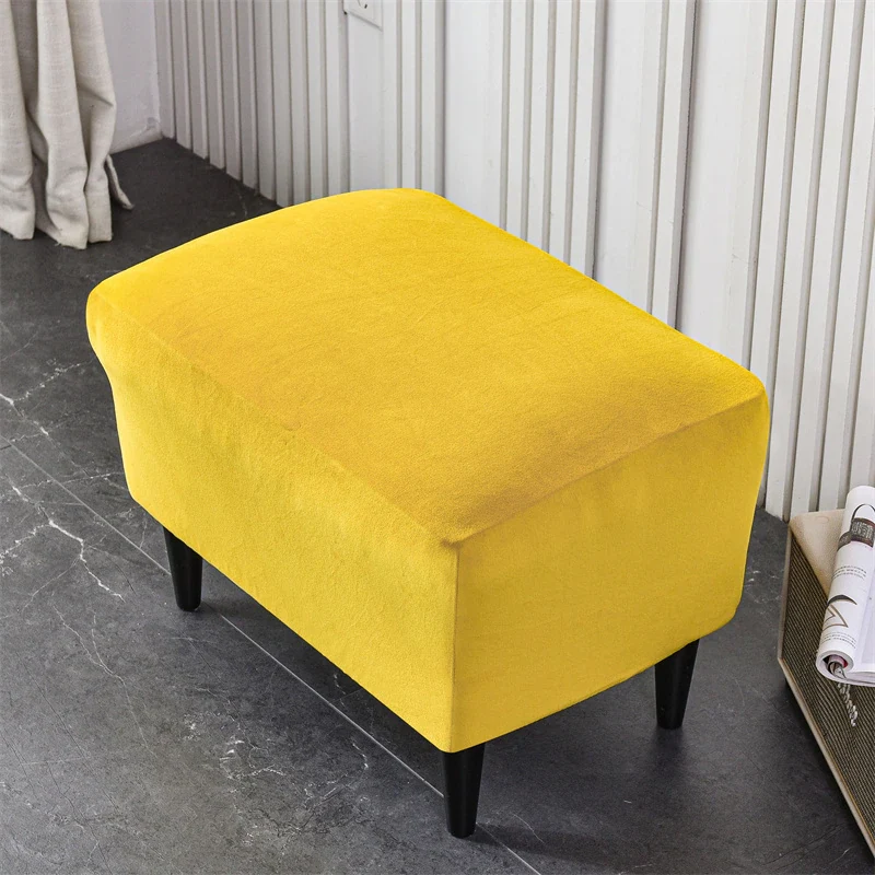 Housse de Fauteuil Crapaud Velours Jaune Moutarde