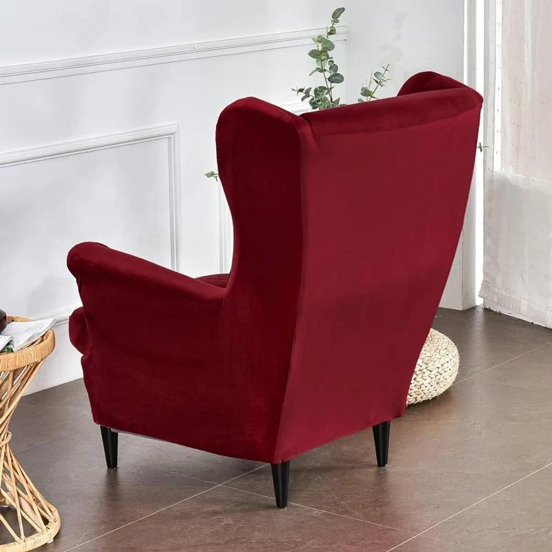 Housse de Fauteuil Crapaud Velours Rouge
