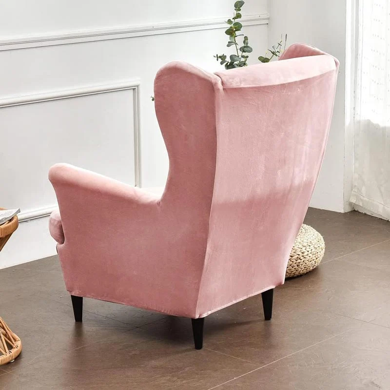 Housse de Fauteuil Crapaud Velours Rose