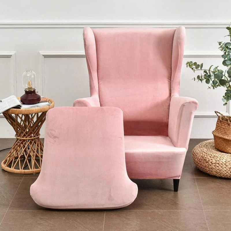 Housse de Fauteuil Crapaud Velours Rose