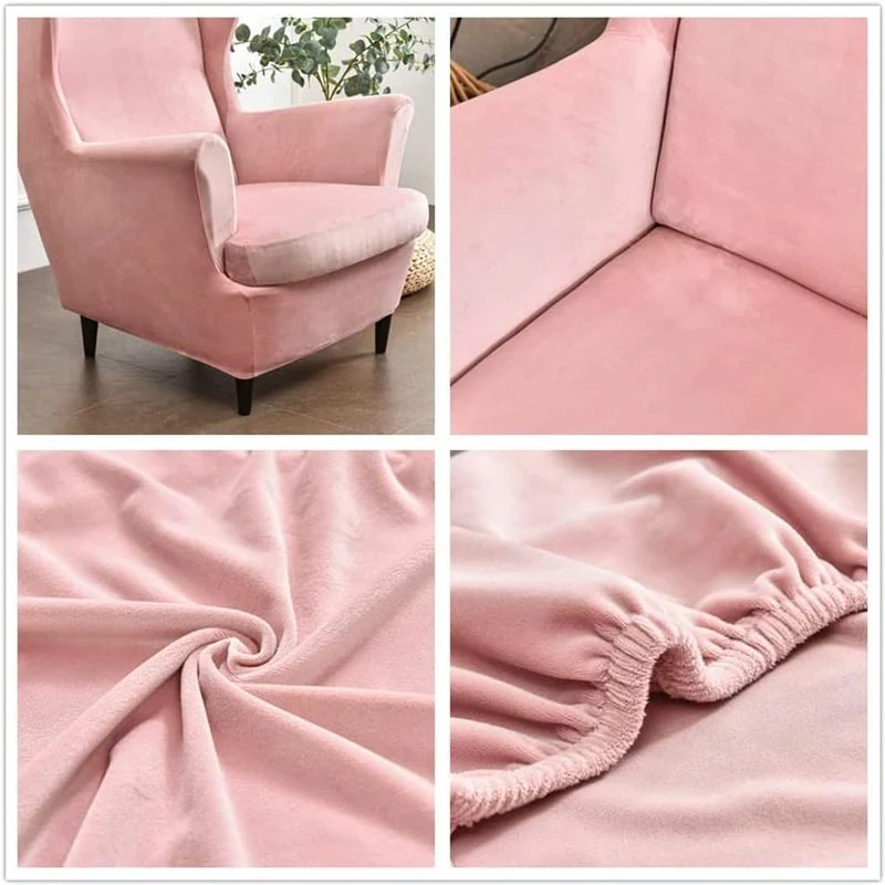 Housse de Fauteuil Crapaud Velours Rose