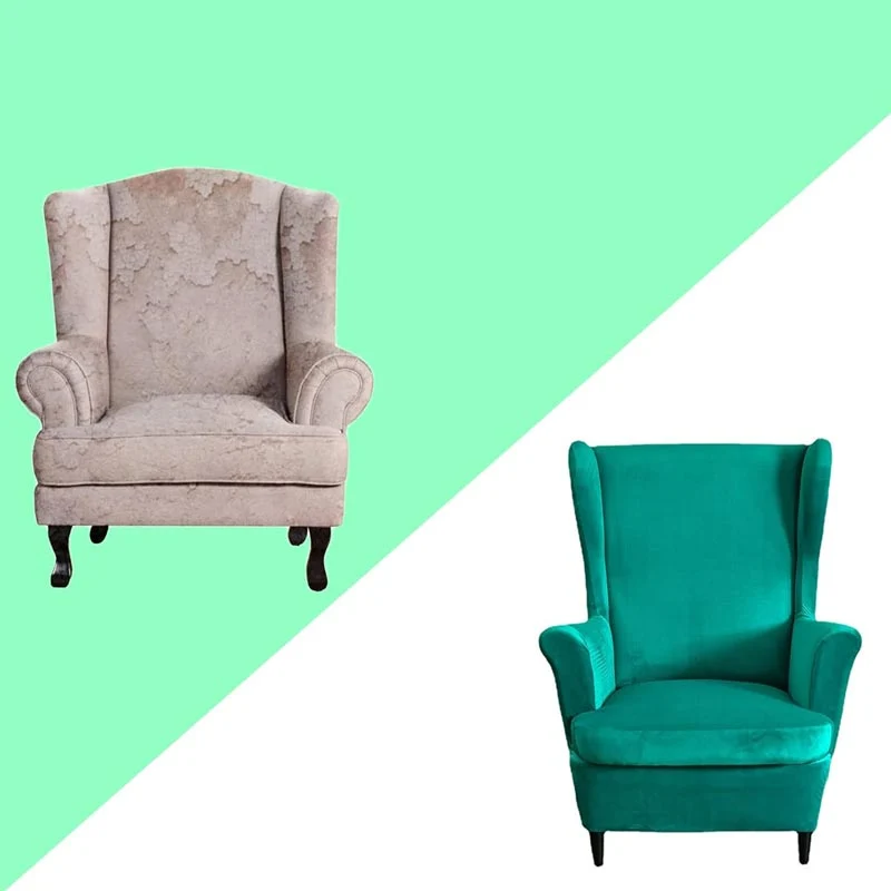 Housse de Fauteuil Crapaud Velours Vert