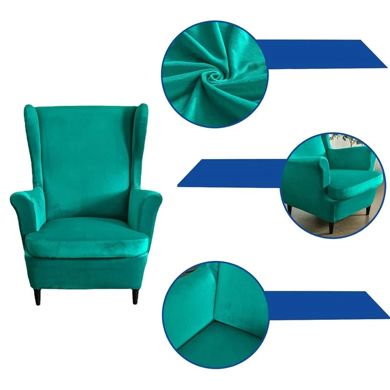 Housse de Fauteuil Crapaud Velours Vert