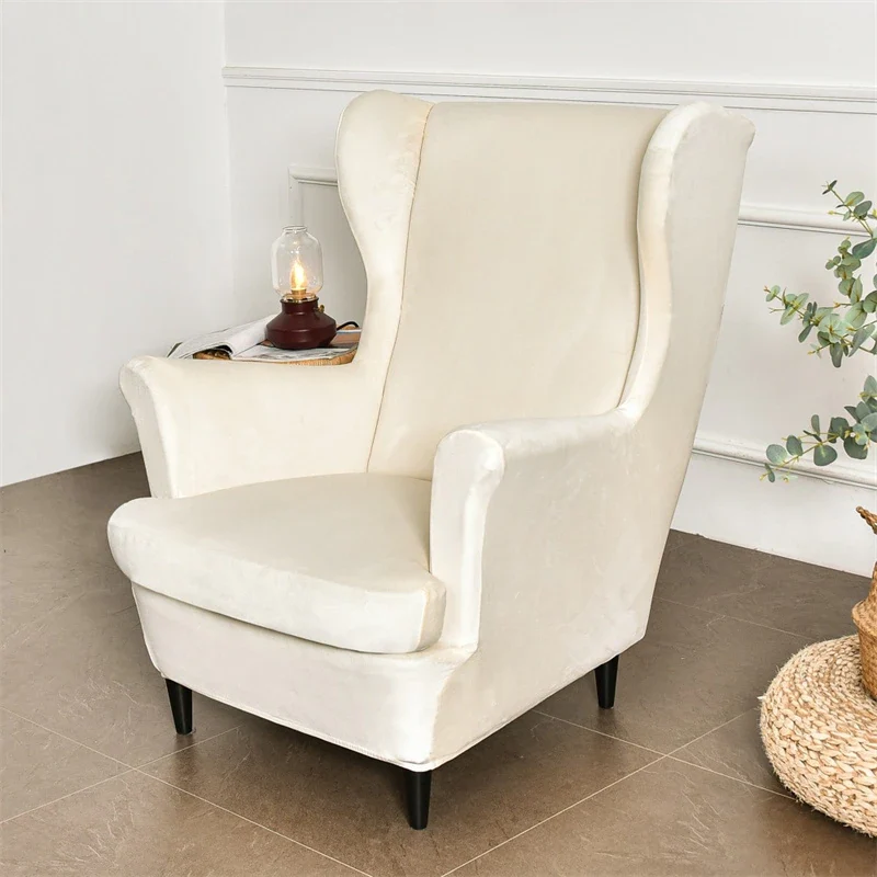 Housse de Fauteuil Crapaud Velours Crème