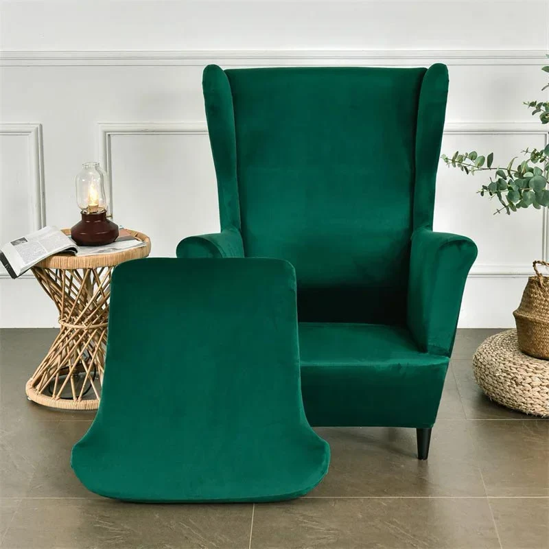 Housse de Fauteuil Crapaud Velours Vert Forêt