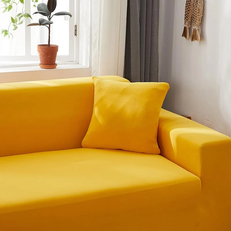 Housse de Canapé d'Angle Jaune Moutarde