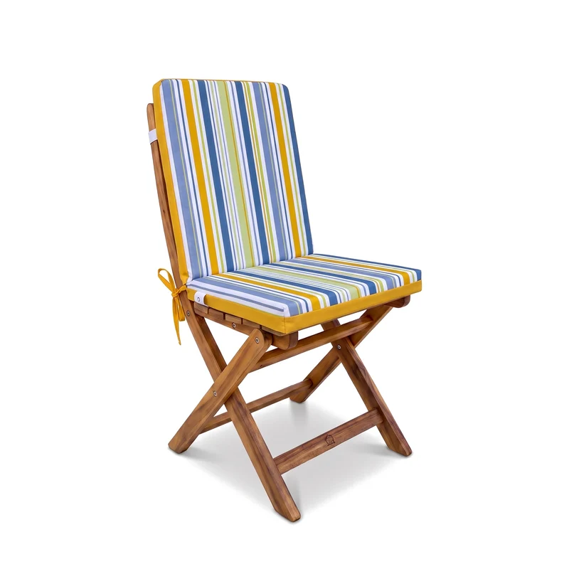 Lot de 4 Coussins Chaise Haut Dossier 95x40 - Motif Rayures Solaires (Confort 5cm)