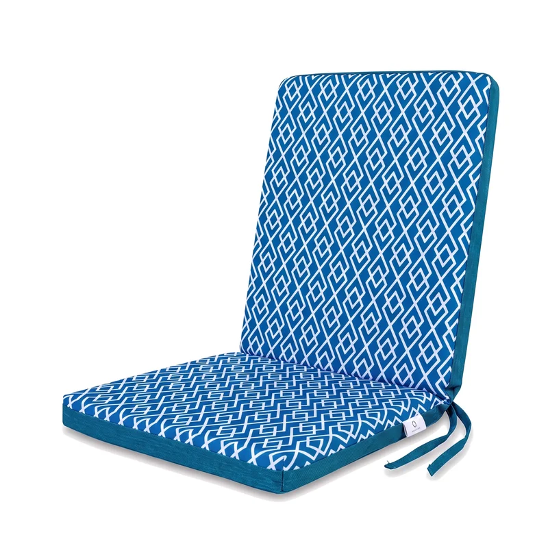 Lot de 2 Coussins Chaise Haut Dossier 95x40 - Motif Géométrique Vert (Confort 5cm)