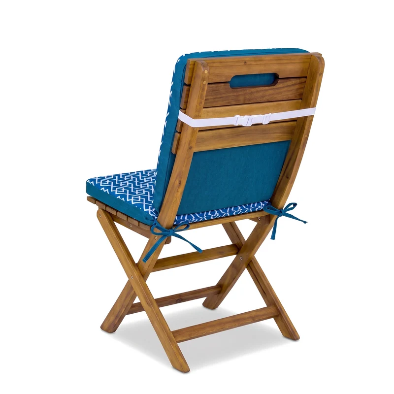 Lot de 2 Coussins Chaise Haut Dossier 95x40 - Motif Géométrique Vert (Confort 5cm)