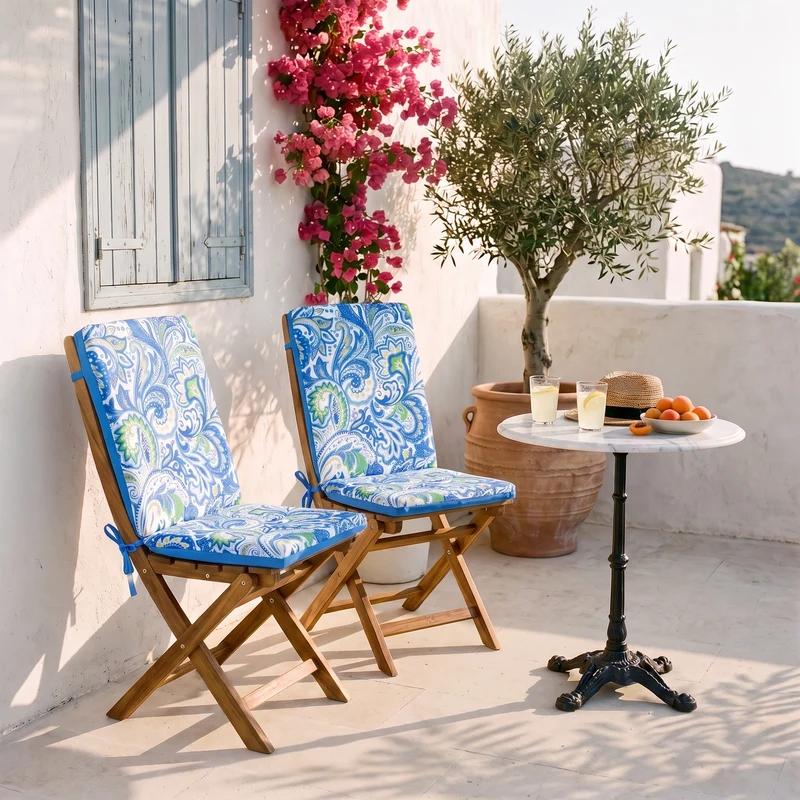 Lot de 4 Coussins Chaise Haut Dossier 95x40 - Motif Arabesque (Confort 5cm)