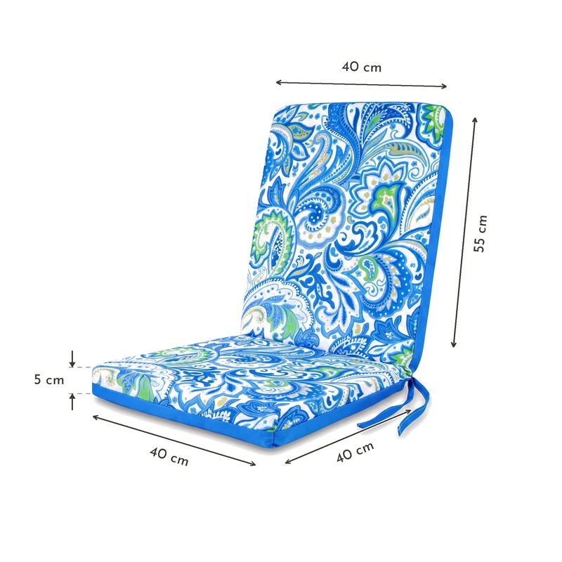 Lot de 2 Coussins Chaise Haut Dossier 95x40 - Motif Arabesque (Confort 5cm)