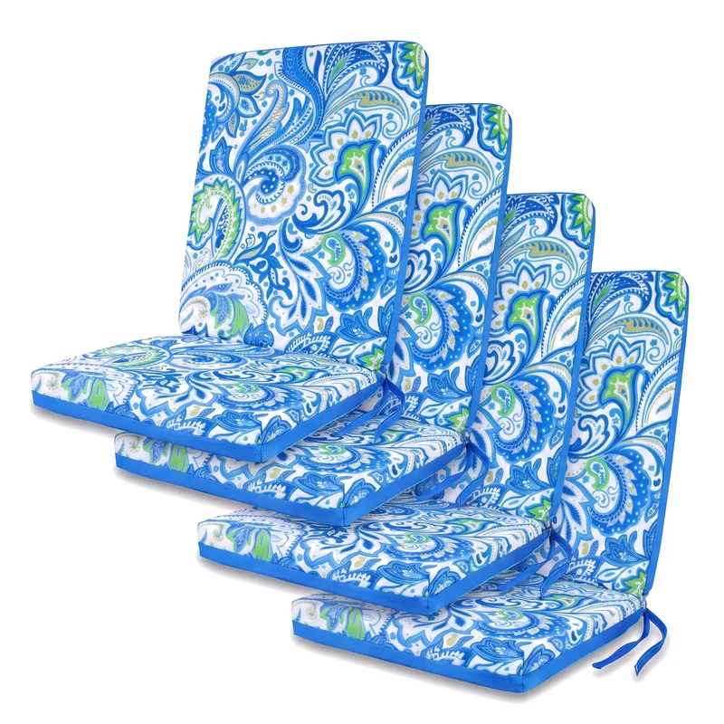 Lot de 2 Coussins Chaise Haut Dossier 95x40 - Motif Arabesque (Confort 5cm)