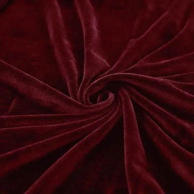 2 Housses De Coussin En Velours Rouge vin Extensibles 45X45cm