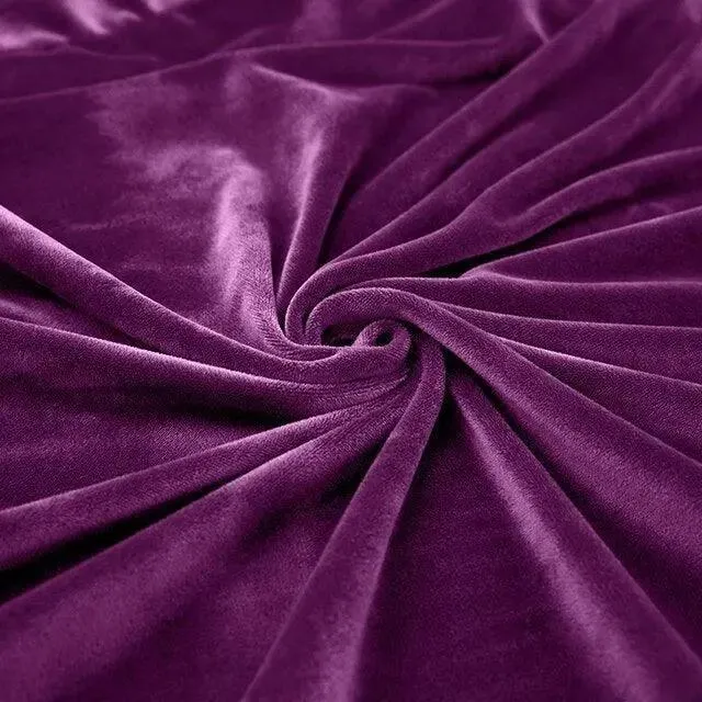 2 Housses De Coussin En Velours Violet Extensibles 45X45cm