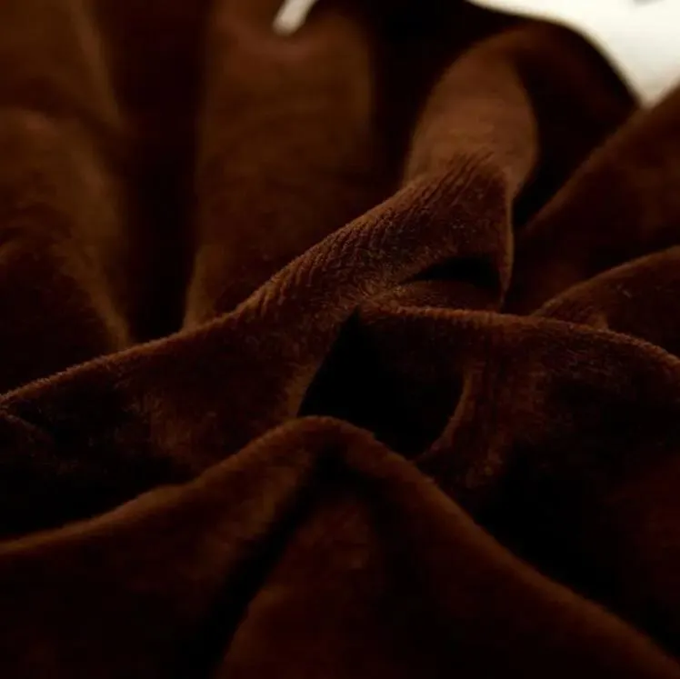 2 Housses De Coussin En Velours Marron Extensibles 45X45cm