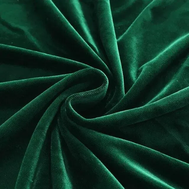 2 Housses De Coussin En Velours Vert Extensibles 45X45cm