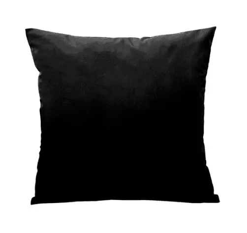2 Housses De Coussin En Velours Noir Extensibles 45X45cm