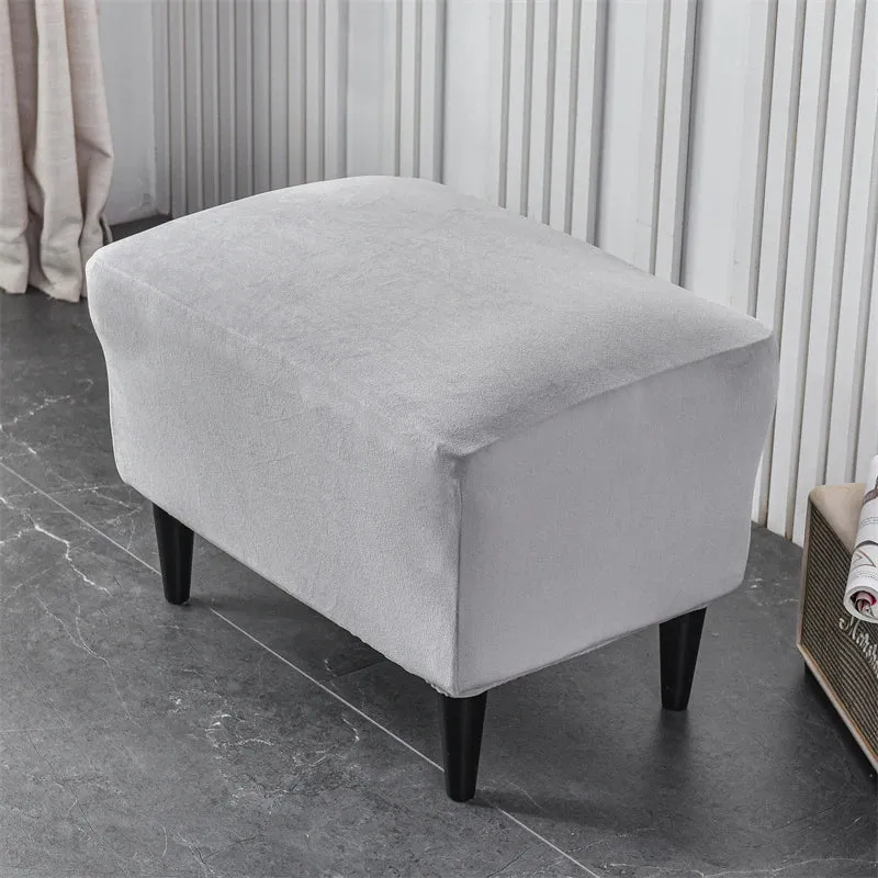 Housse de Fauteuil Crapaud Velours Gris Clair