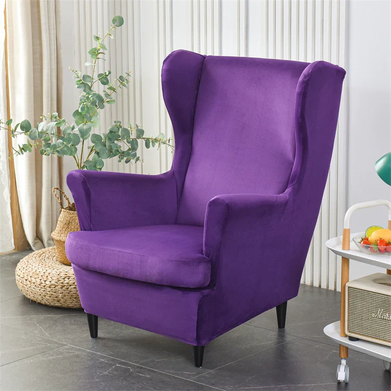 Housse de Fauteuil Crapaud Velours Violet