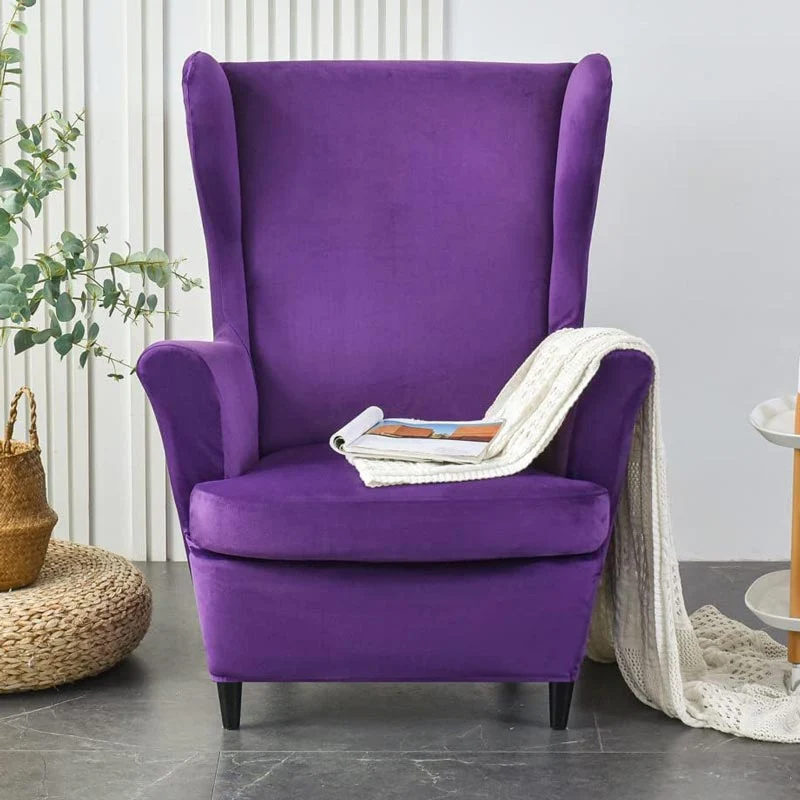 Housse de Fauteuil Crapaud Velours Violet