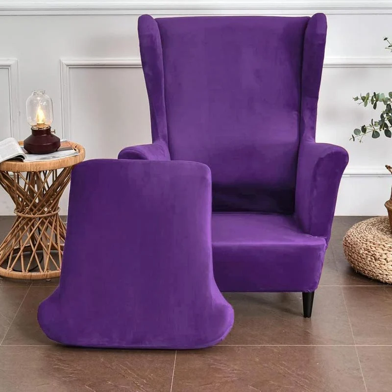 Housse de Fauteuil Crapaud Velours Violet