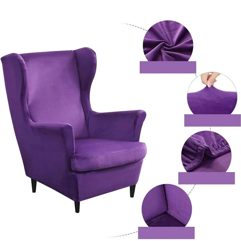 Housse de Fauteuil Crapaud Velours Violet