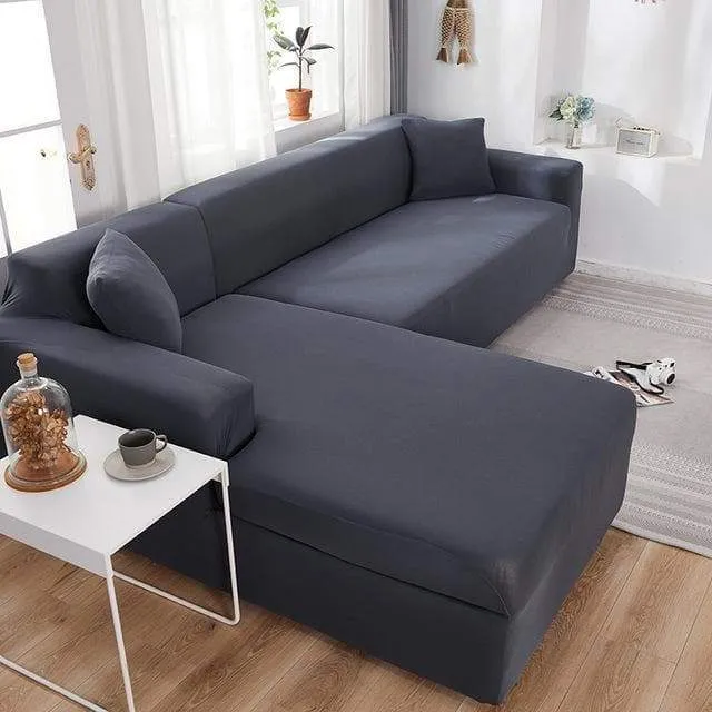 Housse de Canapé d'Angle Gris Anthracite