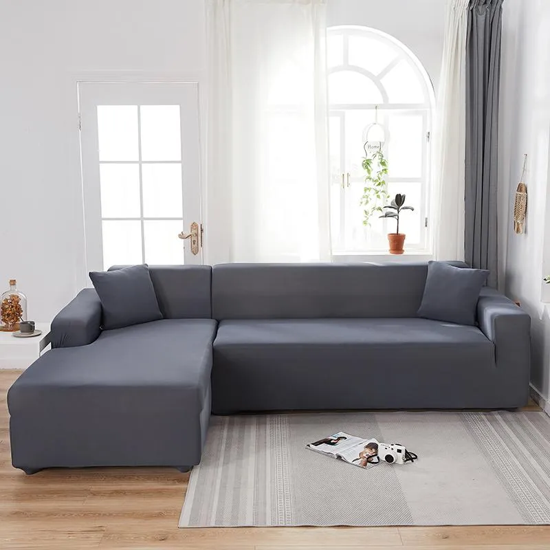 Housse de Canapé d'Angle Gris Anthracite