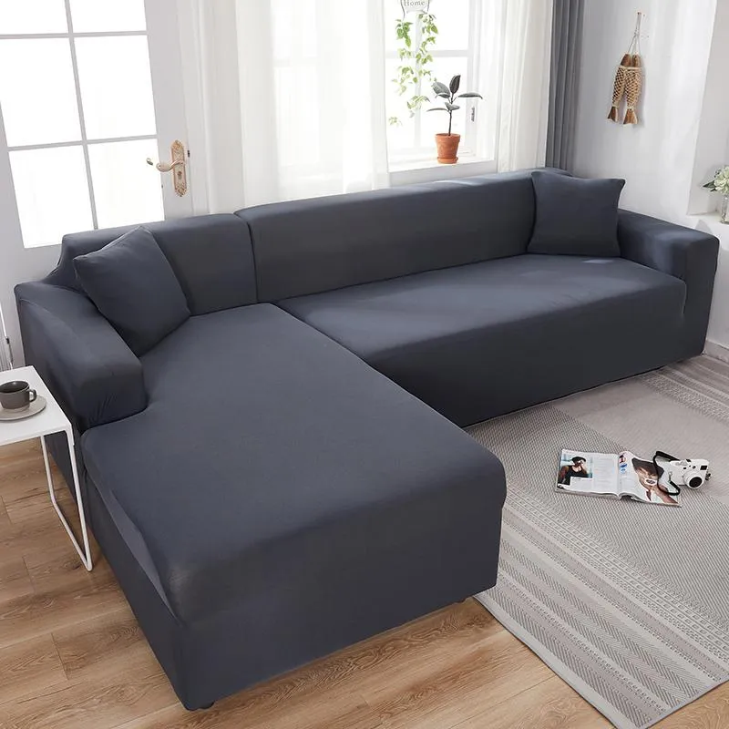Housse de Canapé d'Angle Gris Anthracite